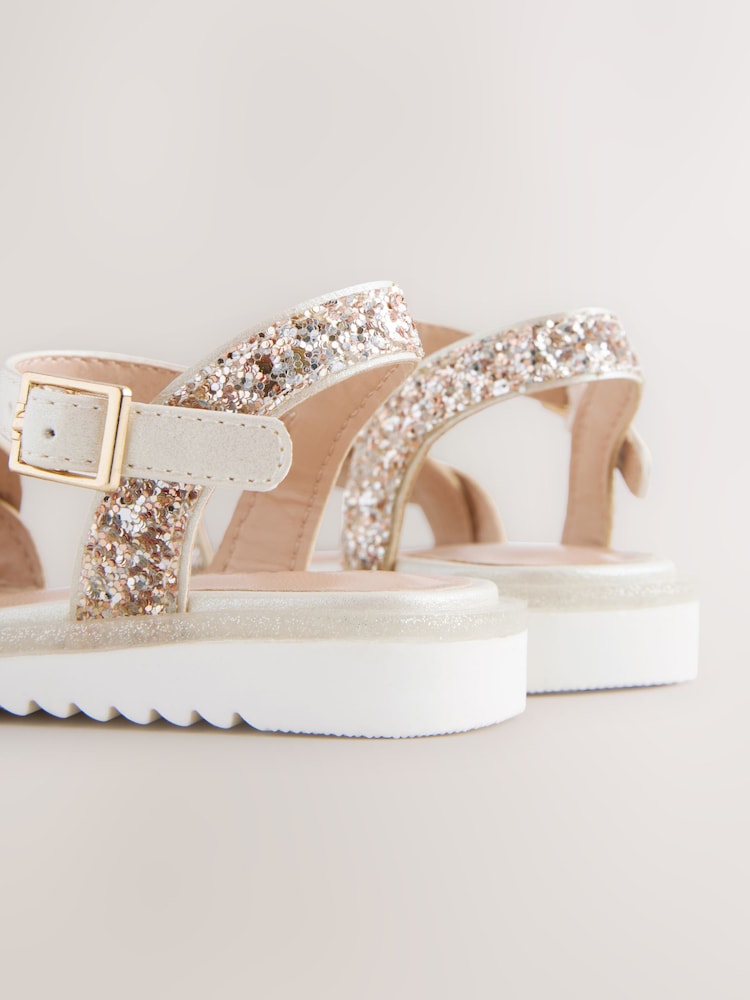 Ivory Glitter Occasion Sandals - Image 2 of 6