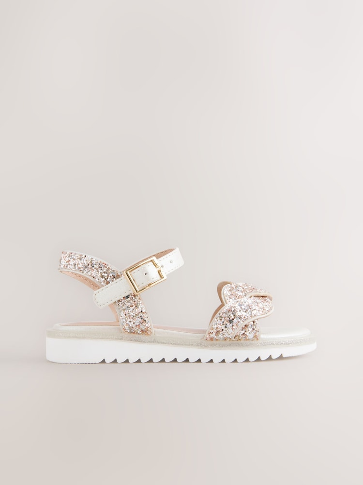 Ivory Glitter Occasion Sandals - Image 3 of 6