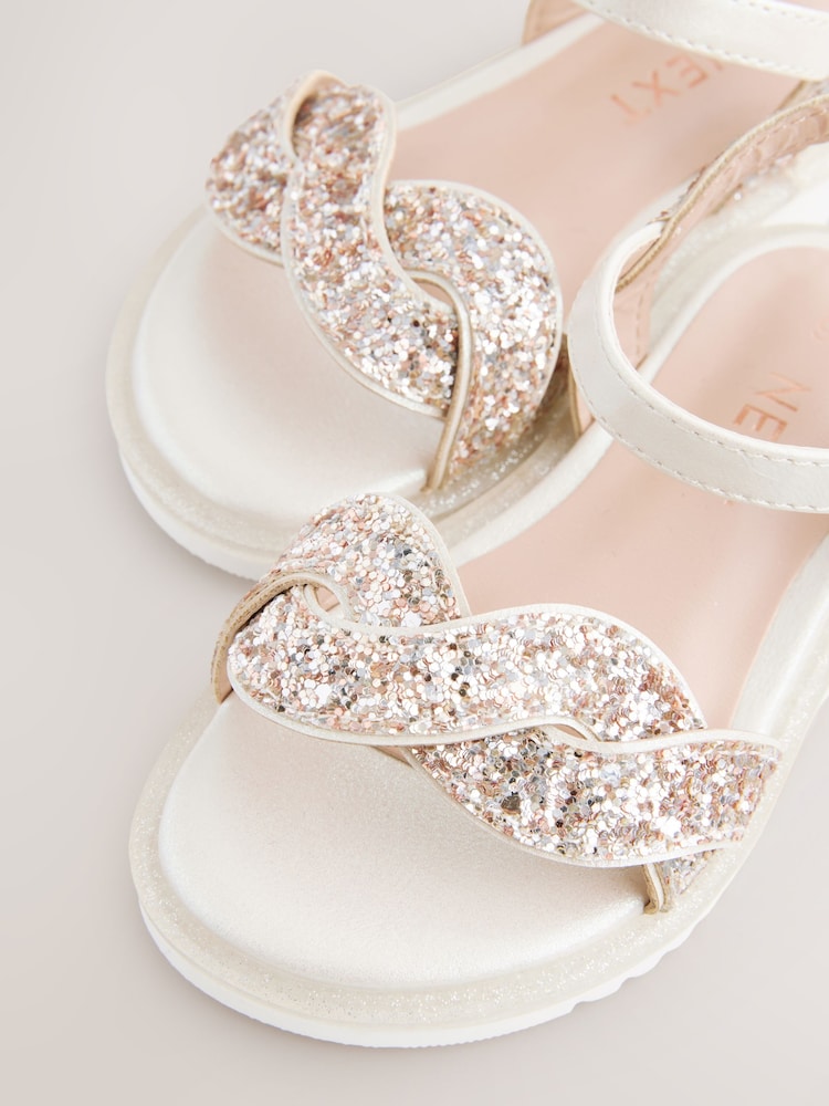 Ivory Glitter Occasion Sandals - Image 5 of 6