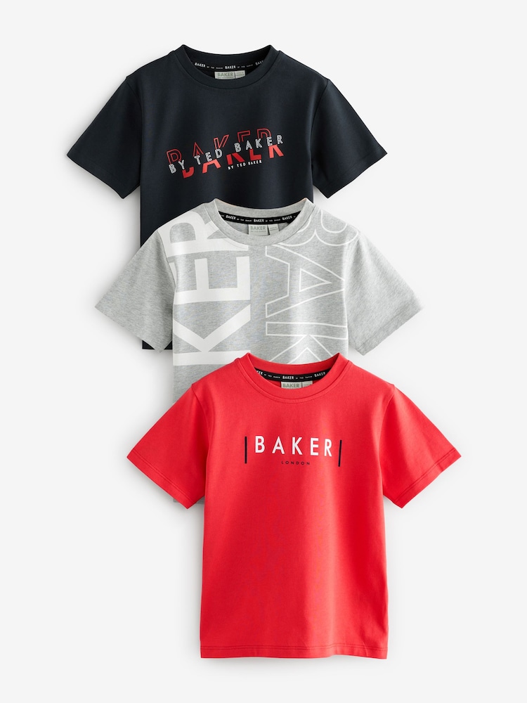 Baker by Ted Baker Graphic Print T-Shirts 3 Pack - Image 1 of 7