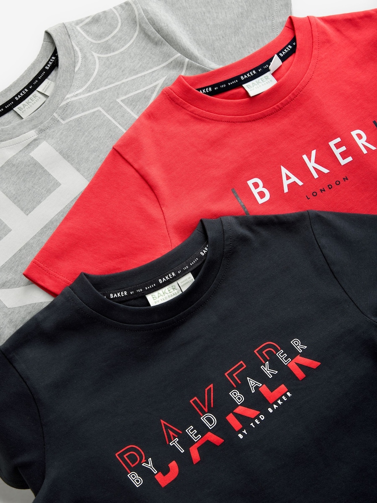 Baker by Ted Baker Graphic Print T-Shirts 3 Pack - Image 6 of 7