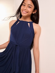 Lipsy Navy Blue Cut Out Midi Occasion Dress -Teen - Image 2 of 4