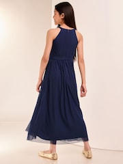 Lipsy Navy Blue Cut Out Midi Occasion Dress -Teen - Image 4 of 4