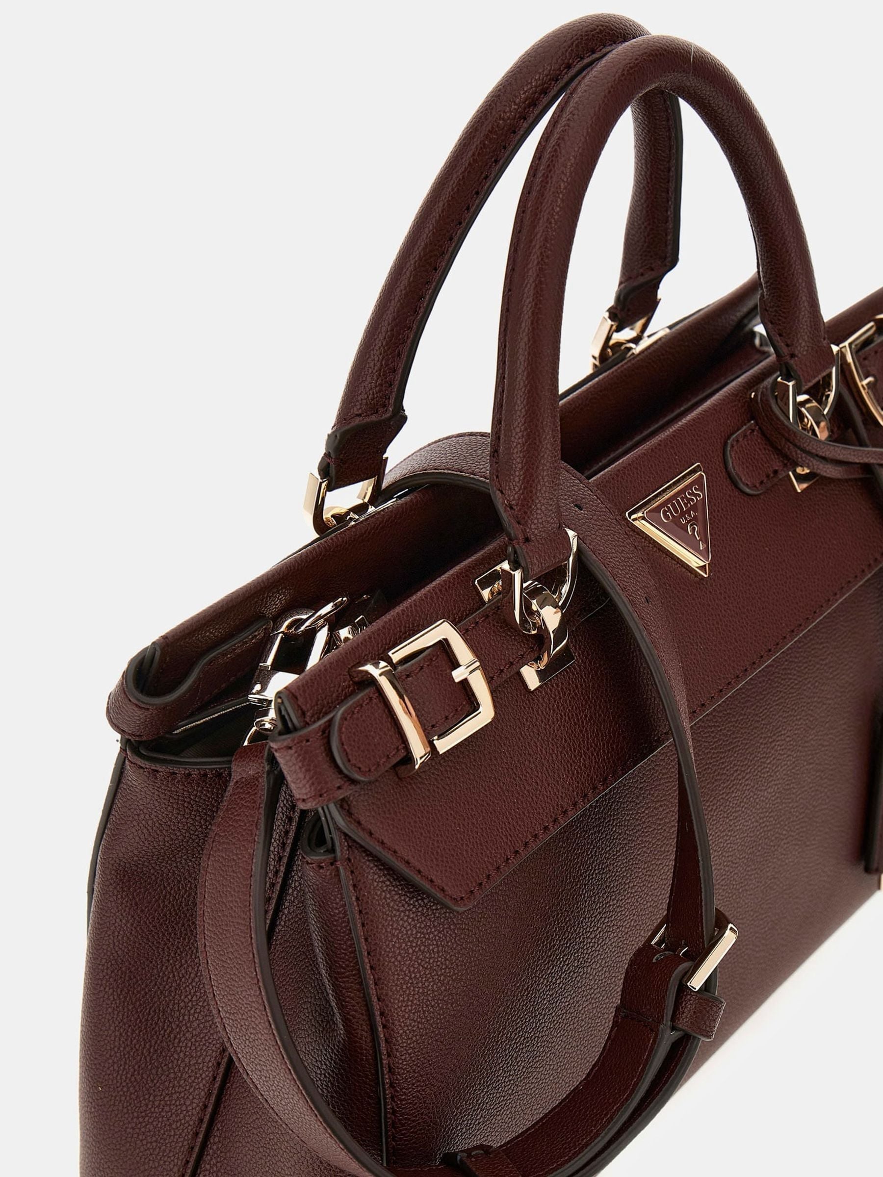 Guess Burgundy Red Eco Ali Luxury Satchel Bag Next