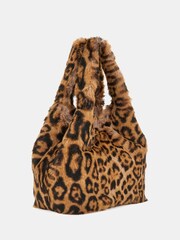 Guess Leopard Print Samia Faux Fur Tote Bag - Image 2 of 4