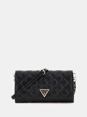 Guess Giully Quilted Flap Organiser Cross-Body Bag - Image 1 of 4