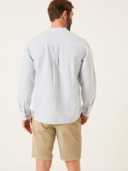FatFace Light Natural Long Sleeve Stripe Grandad Shirt - Image 2 of 5