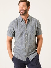 FatFace Blue Short Sleeve Deco Print Shirt - Image 1 of 9