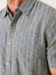 FatFace Blue Short Sleeve Deco Print Shirt - Image 4 of 9