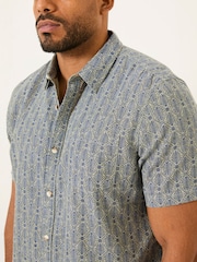 FatFace Blue Short Sleeve Deco Print Shirt - Image 7 of 9