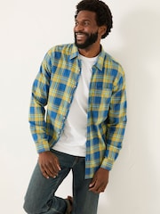 FatFace Yellow Long Sleeve Mead Check Shirt - Image 1 of 5