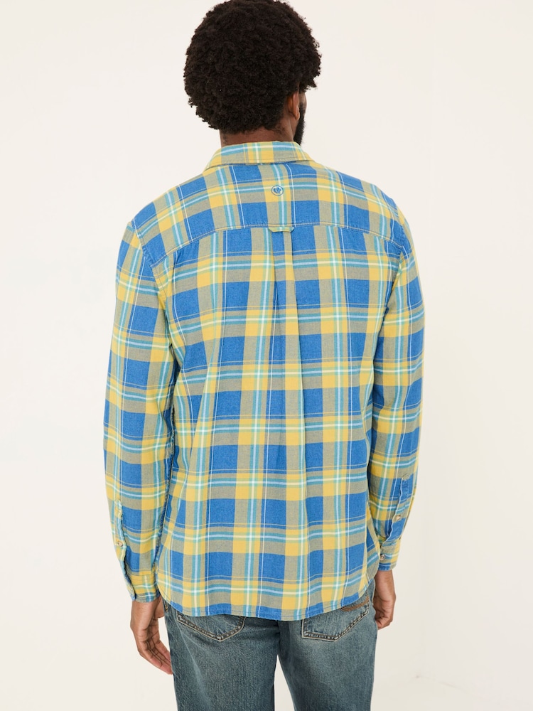 FatFace Yellow Long Sleeve Mead Check Shirt - Image 2 of 5