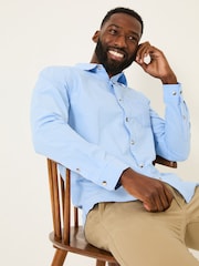 FatFace Blue Long Sleeve Elm Stripe Shirt - Image 3 of 5