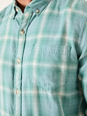 FatFace Light Teal Long Sleeve Earl Check Shirt - Image 4 of 5
