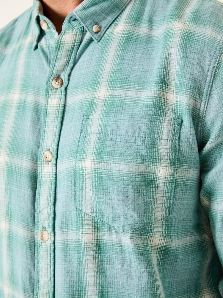 FatFace Light Teal Long Sleeve Earl Check Shirt - Image 4 of 5