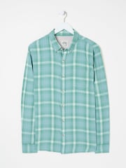FatFace Light Teal Long Sleeve Earl Check Shirt - Image 5 of 5