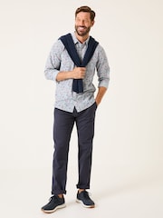 FatFace Mead Blue Long Sleeve Ditsy Print Shirt - Image 3 of 5