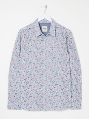 FatFace Mead Blue Long Sleeve Ditsy Print Shirt - Image 5 of 5