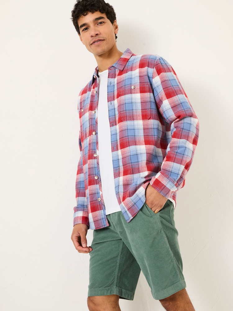 FatFace Upney Red Long Sleeve Check Shirt - Image 3 of 8
