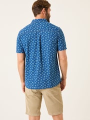 FatFace Blue Short Sleeve Geometric Print Shirt - Image 2 of 8