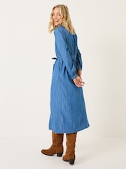 FatFace Blue Denim Abi Denim 100% Cotton Midi Dress - Image 2 of 9