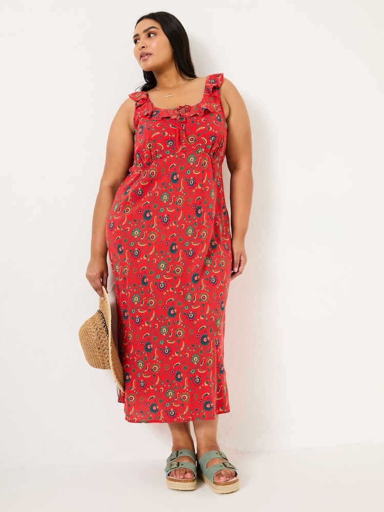 Rochie midi cu volane FatFace - Image 4 of 10