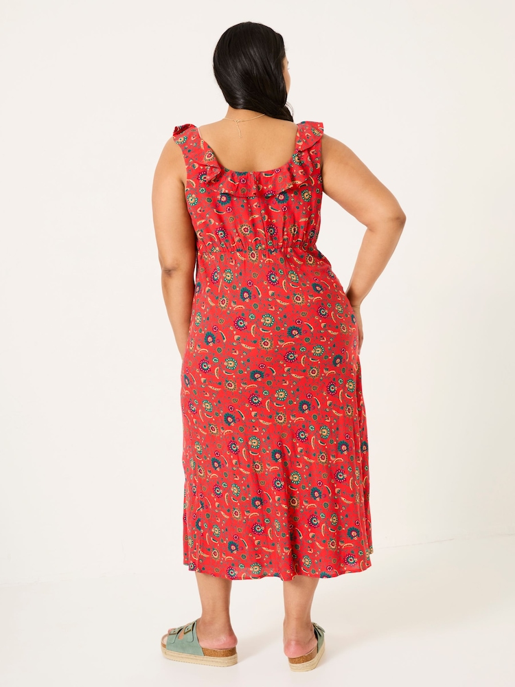 Rochie midi cu volane FatFace - Image 5 of 10