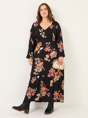 FatFace Black Emma Midi Dress - Image 6 of 10