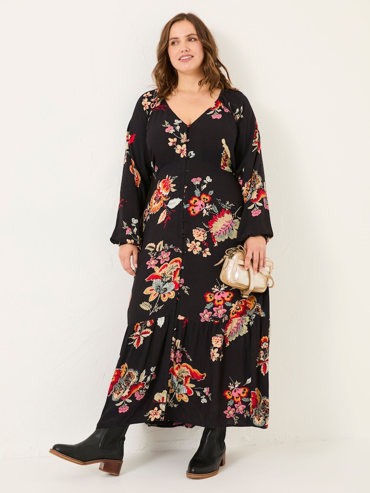 Buy FatFace Black Historical Floral Emma Midi Dress from Next USA