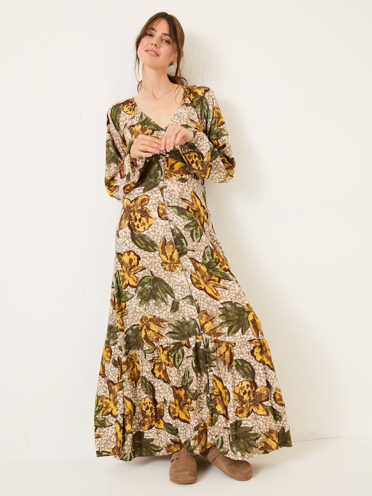 FatFace Natural Emma Midi Dress - Image 1 of 8