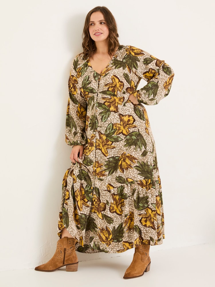 טבעי - FatFace Emma Midi Dress - Image 3 of 8