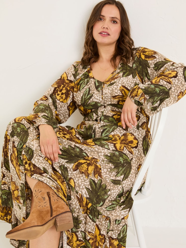 טבעי - FatFace Emma Midi Dress - Image 7 of 8