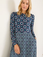 FatFace Indigo Blue Fia Jersey Midi Dress - Image 4 of 9