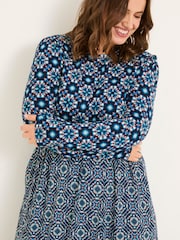 FatFace Indigo Blue Fia Jersey Midi Dress - Image 7 of 9