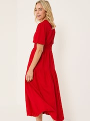 FatFace Bright Red Gigi Midi Dress - Image 2 of 9