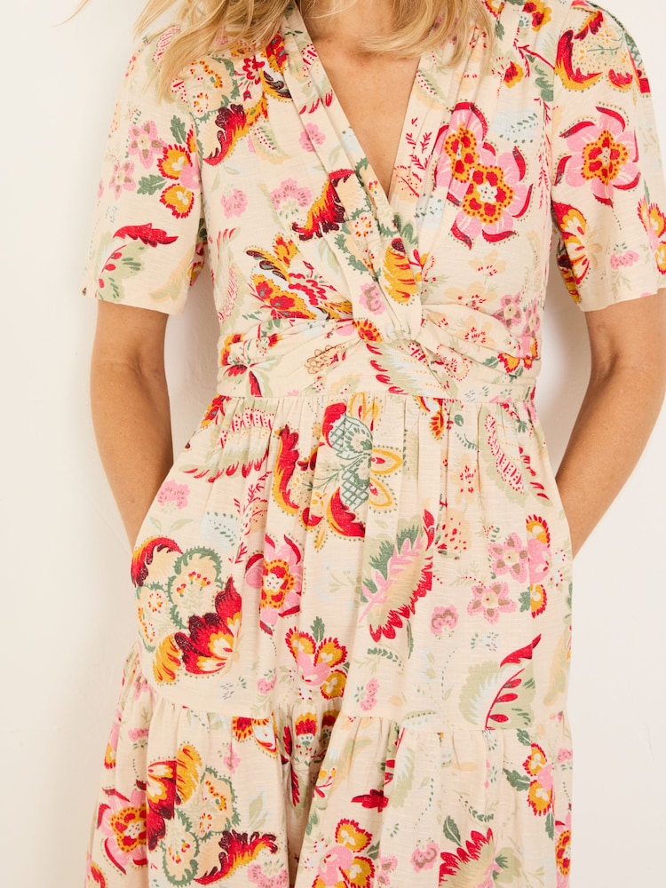 FatFace Cream Historical Floral Gigi Midi Dress - Image 4 of 10