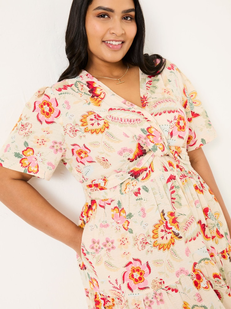 FatFace Cream Historical Floral Gigi Midi Dress - Image 8 of 10