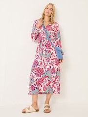 FatFace Scheana Pink Floral Midi Dress - Image 2 of 6
