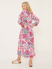 FatFace Scheana Pink Floral Midi Dress - Image 3 of 6