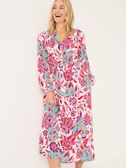 FatFace Scheana Pink Floral Midi Dress - Image 4 of 6