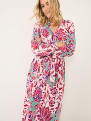 FatFace Scheana Pink Floral Midi Dress - Image 5 of 6