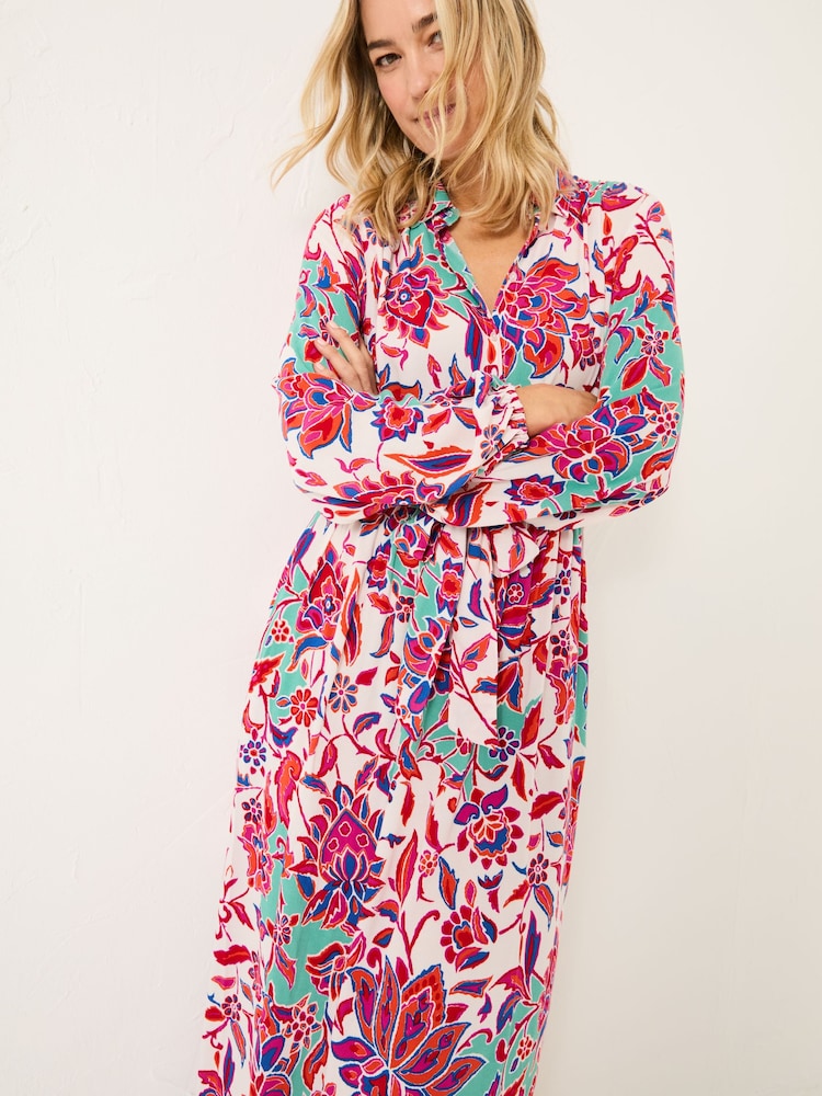 FatFace Scheana Ivory Festival Floral Midi Dress - Image 5 of 6