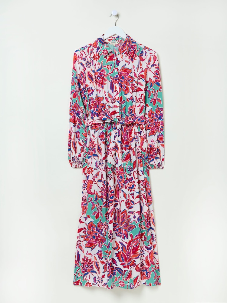 FatFace Scheana Pink Floral Midi Dress - Image 6 of 6