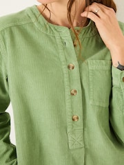 FatFace Olive Green Aida 100% Cotton Cord Tunic Dress - Image 3 of 6