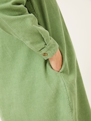 FatFace Olive Green Aida 100% Cotton Cord Tunic Dress - Image 4 of 6