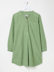 FatFace Olive Green Aida 100% Cotton Cord Tunic Dress - Image 6 of 6