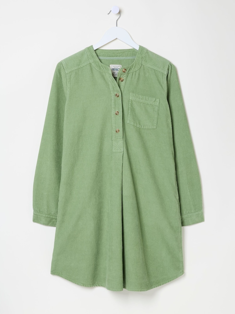 FatFace Olive Green Aida 100% Cotton Cord Tunic Dress - Image 6 of 6