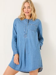 FatFace Blue Denim Aida 100% Cotton Cord Tunic Dress - Image 1 of 10