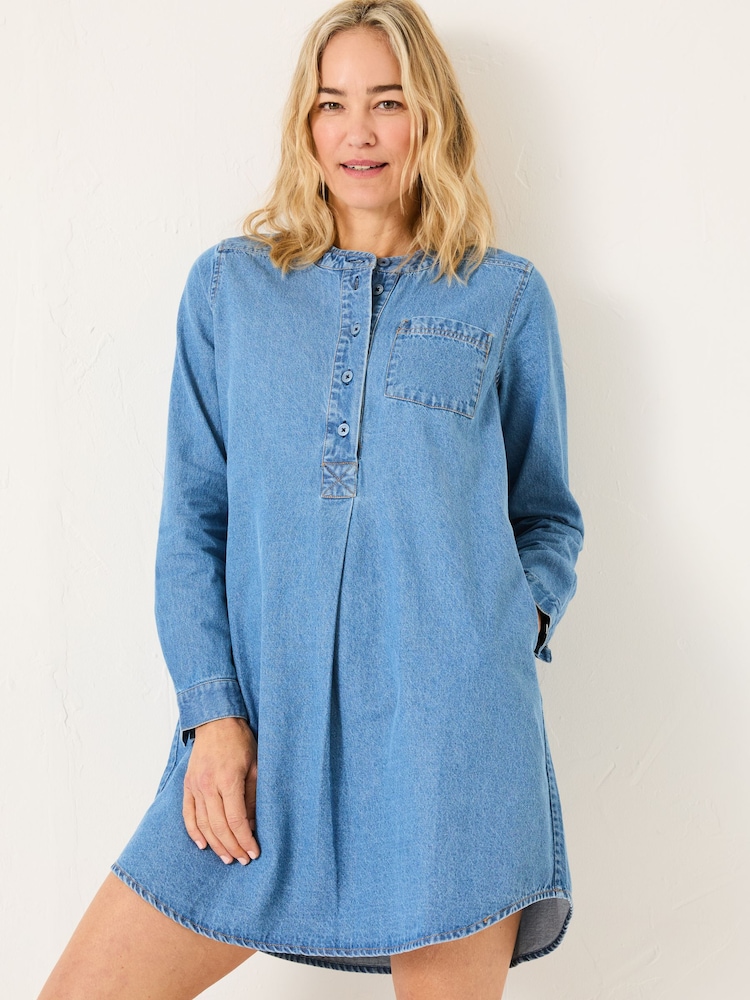 FatFace Blue Denim Aida 100% Cotton Cord Tunic Dress - Image 1 of 10