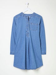 FatFace Blue Denim Aida 100% Cotton Cord Tunic Dress - Image 10 of 10